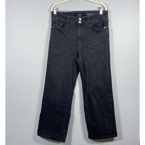 J. Jill Black Denim High-Rise Wide Full Leg Jeans‎ Women's Sz 10 Casual 5 Pocket